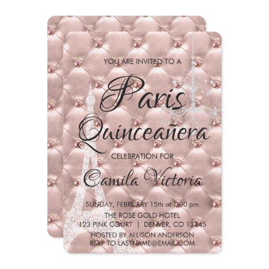 Pink Rose Gold Paris Quinceañera Celebration