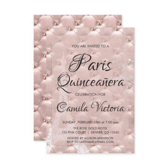 Pink Rose Gold Paris Quinceañera Celebration