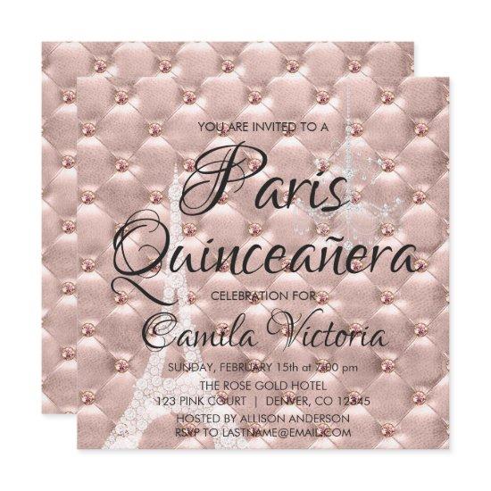 Pink Rose Gold Paris Quinceañera Celebration
