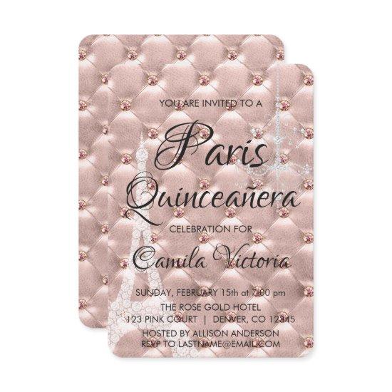 Pink Rose Gold Paris Quinceañera Celebration