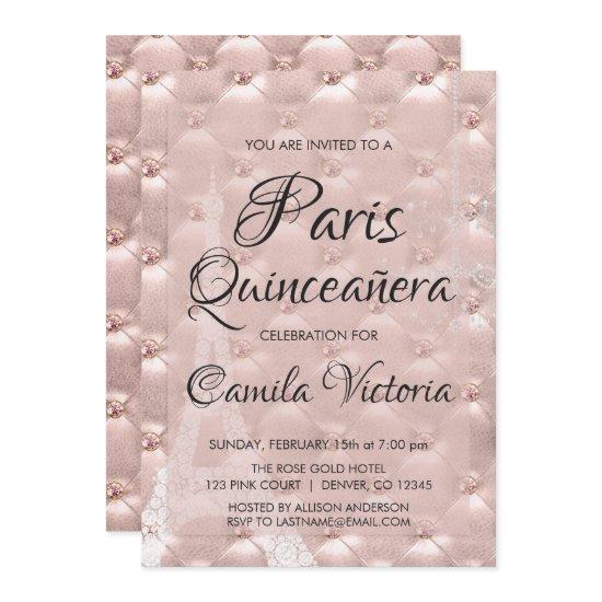 Pink Rose Gold Paris Quinceañera Celebration