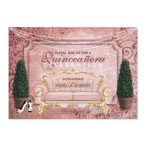Pink Rose Gold Topiary Garden Quinceañera