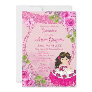 Pink Rose Mexican Charra Quinceanera