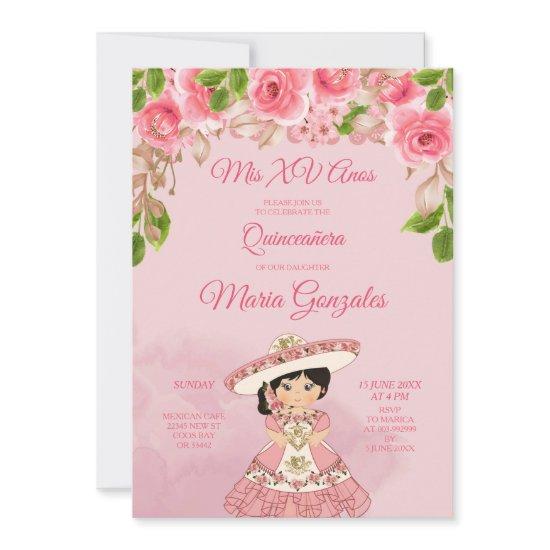 Pink Rose Mexican Mis Quince