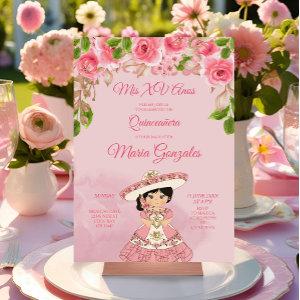 Pink Rose Mexican Mis Quince