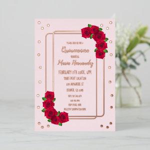 Pink Rose Quinceañera Foil