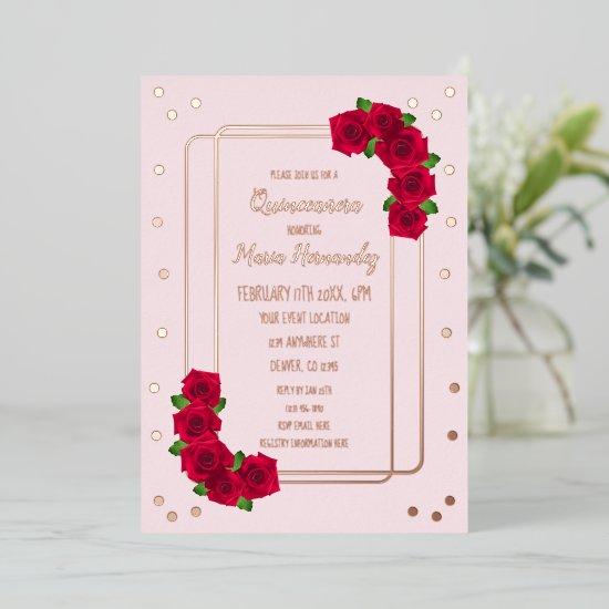 Pink Rose Quinceañera Foil