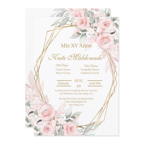 Pink rose Quinceanera