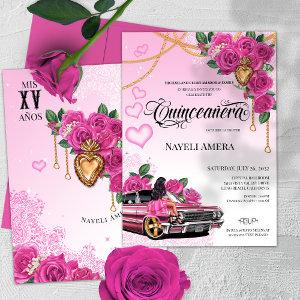 Pink Rose Quinceanera Pink Lowrider Chola Chicana