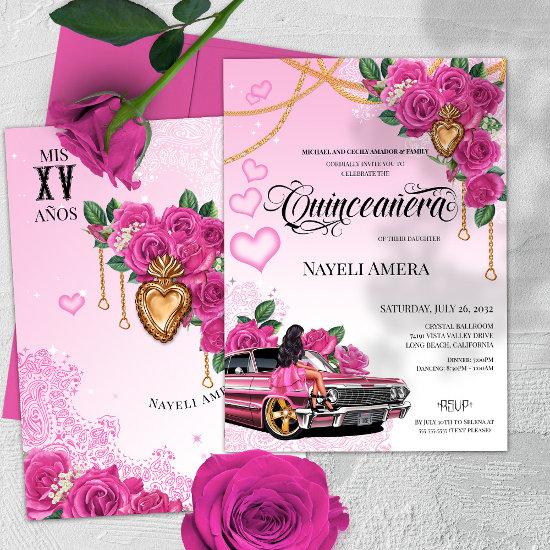 Pink Rose Quinceanera Pink Lowrider Chola Chicana