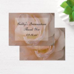 Pink Rose Thank You Quinceañera Favor Tags