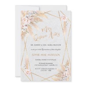 Pink Rose White Orchid Pampas Grass Quinceañera