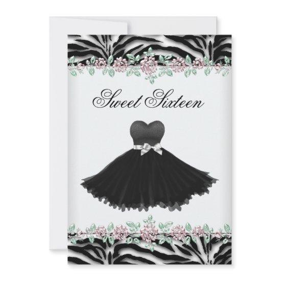Pink Rose Zebra Sweet Sixteen Birthday Party