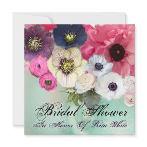 PINK ROSES AND ANEMONE FLOWERS BRIDAL SHOWER