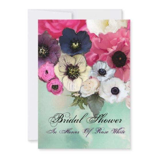 PINK ROSES AND ANEMONE FLOWERS BRIDAL SHOWER