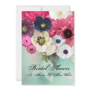 PINK ROSES AND ANEMONE FLOWERS BRIDAL SHOWER