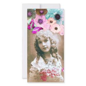 PINK ROSES ,ANEMONES AND BUTTERFLY PHOTO TEMPLATE