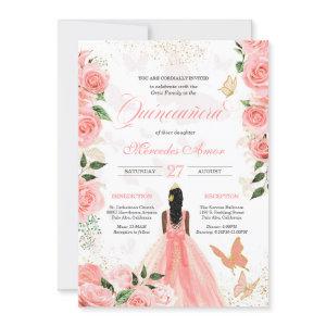 Pink Roses Butterfly Mariposa Quinceanera