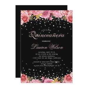 pink roses diamonds elegant Quinceanera