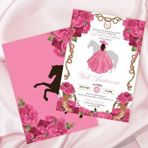 Pink Roses Floral Western Charro Quinceañera