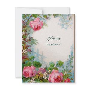 PINK ROSES, JASMINES Floral White Pearl  Paper