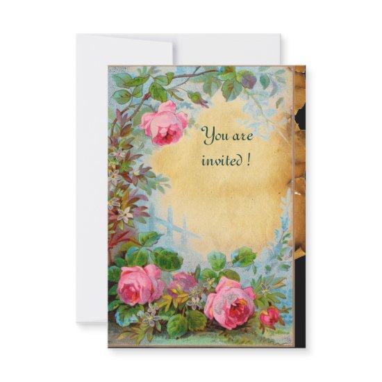 PINK ROSES & JASMINES Parchment Rsvp
