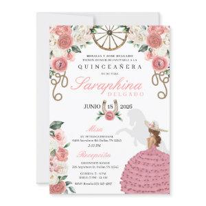 Pink Roses Western Mariachi Cowgirl Quinceañera