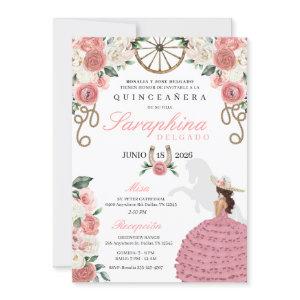 Pink Roses Western Mariachi Cowgirl Quinceañera