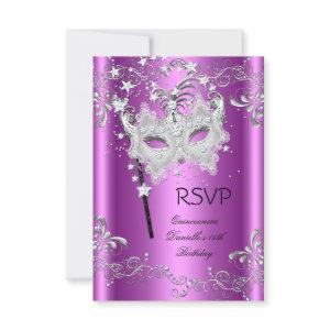 Pink RSVP Quinceanera 15th Party Masquerade