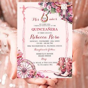 Pink Rustic Boho Western Charra Theme Quinceanera