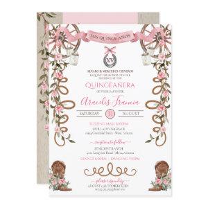Pink Rustic Boho Western Charra Theme Quinceanera