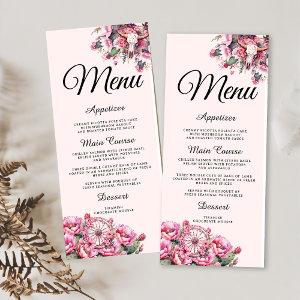 Pink Rustic Boho Western Charra Theme Quinceanera  Menu