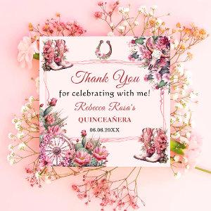 Pink Rustic Boho Western Charra Theme Quinceanera  Napkins