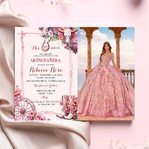 Pink Rustic Western Charra Theme Quinceanera Photo