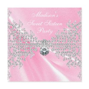Pink Satin Diamonds Pink Sweet 16 Birthday Party