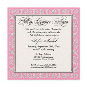 Pink & Silver, Diamonds & Lace, Mis Quince Anos