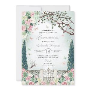 Pink Silver Fairy Enchanted Garden Quinceanera