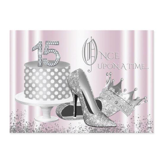 Pink Silver Princess Quinceanera
