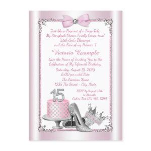Pink Silver Quinceanera 15th Birthday