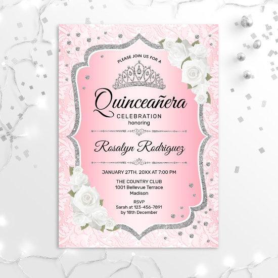 Pink Silver Quinceanera