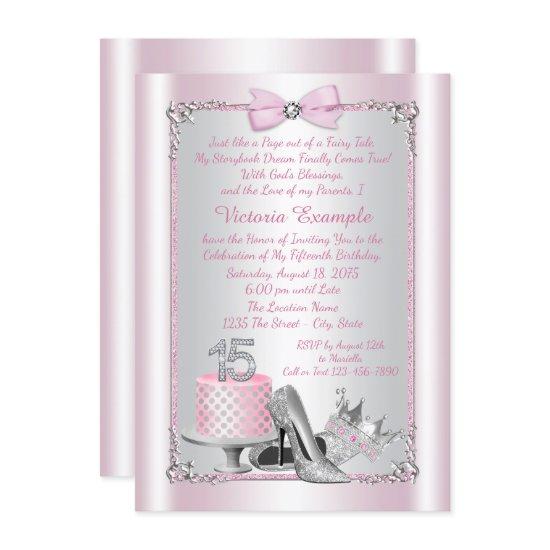 Pink Silver Quinceanera