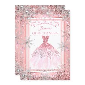 Pink Silver Winter Wonderland Quinceanera Party 2