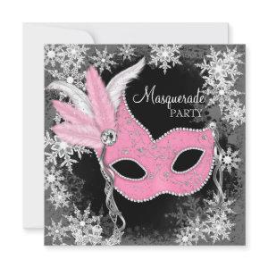 Pink Snowflake Masquerade Party