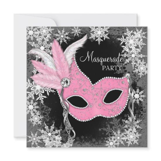 Pink Snowflake Masquerade Party