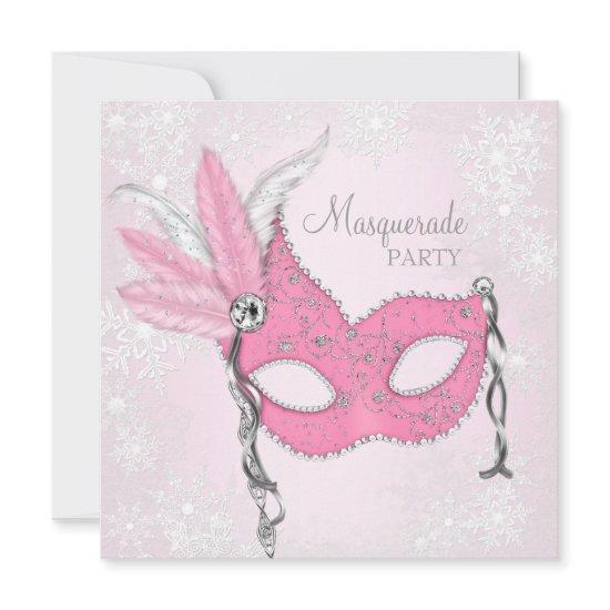 Pink Snowflake Masquerade Party