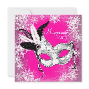 Pink Snowflake Masquerade Party