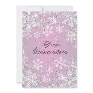 Pink Snowflake Winter Wonderland Quinceanera