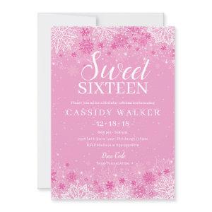 Pink Snowflake Winter Wonderland Sweet Sixteen