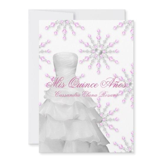 Pink Snowflakes Pink White Quinceanera