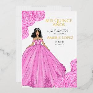 Pink Spanish Quinceanera  Foil